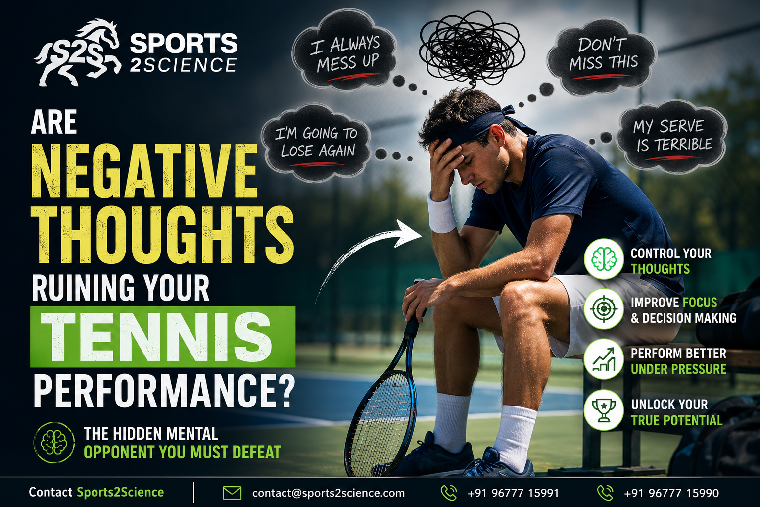Are Negative Thoughts Ruining Your Tennis Performance? The Hidden Mental Opponent You Must Defeat